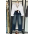 Full Length Wide Leg Jean Lacivert