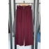 Kendinden Kemerli Bol Paça Pantolon Bordo