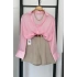 Organze Kumaş Modal Gömlek Pembe