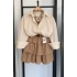 Oversize Basic Keten Gömlek Krem