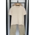Oversize Bisiklet Yaka Kısa Kol T-Shirt Ekru