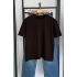 Oversize Bisiklet Yaka Kısa Kol T-Shirt Kahverengi