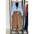Pileli Bagy Pantolon Camel