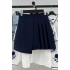 Pleated Navy Blue Short Skirt