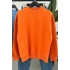 Ribbed Hooded Sweatshirt Orange