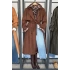 Süet Görünümlü Trench Coat Kahverengi