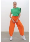 Shoulder Ruffle Detailed T-Shirt