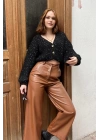 Bs Wide Leg Leather Trousers