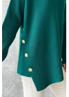 Asymmetric Cut Gold Buttoned Sweater