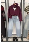 1014 Barrel Jean Buz Mavi