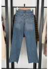 1016 Yüksek Bel Straight Fit Jean Mavi