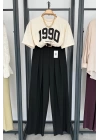 1990 Baskılı T-Shirt Ekru