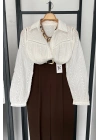 BS Collection Fisto İşlemeli Gömlek Ekru