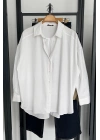 Bs Oversize Poplin Gömlek Beyaz