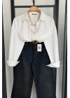Bs Oversize Poplin Gömlek Beyaz