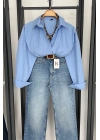 Bs Oversize Poplin Gömlek Mavi