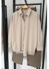 Bs Oversize Poplin Gömlek Taş