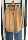 Bs Oversize Poplin Gömlek Camel