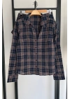 Eteği Katlı Ekose Gömlek Takım