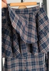 Eteği Katlı Ekose Gömlek Takım