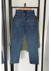 Regular Fit Kesik Paça Jean Mavi Yıkamalı