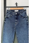 Regular Fit Kesik Paça Jean Mavi Yıkamalı