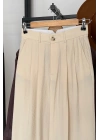 Bs Pile Detaylı Modal Pantolon Krem