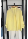 Tek Cep Oversize Gömlek Sarı