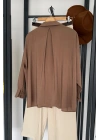 Tek Cep Oversize Gömlek Camel