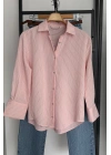 Çizgi Desenli Gömlek Pembe