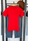 Yandan Büzgülü Bluz Kırmızı