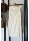 Luna Drape Detaylı Etek Beyaz