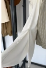 Luna Drape Detaylı Etek Beyaz