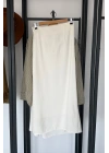 Luna Drape Detaylı Etek Beyaz