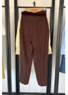 Süet Kemerli Pantolon Kahverengi