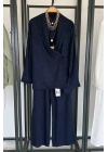 Jakarlı Kimono Takım Lacivert