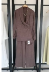 Jakarlı Kimono Takım Kahverengi