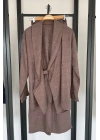 Jakarlı Kimono Takım Kahverengi