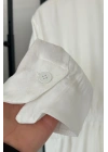 Jakarlı Kimono Takım Ekru