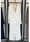 Jakarlı Kimono Takım Ekru