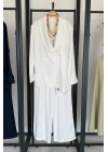 Jakarlı Kimono Takım Ekru