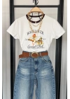 BookLover Baskılı T-Shirt Ekru