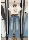 BookLover Baskılı T-Shirt Ekru