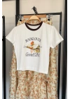 BookLover Baskılı T-Shirt Ekru