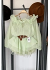 Fiyonklu Şort Elbise Mint