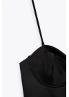 Black Satin Bodysuit with Elevator Strap