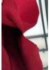 Asimetrik Kesim Triko Takım Bordo