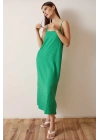 Askılı Maxi Elbise Yeşil