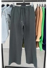 Bağçıklı Bürümcük Pantolon Füme