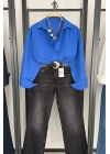 Basic Poplin Gömlek Saks Mavi